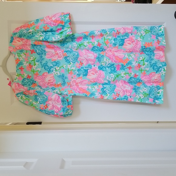 Lilly Pulitzer Cayce Dress in Surf Blue Luscious Lions - Picture 8 of 16